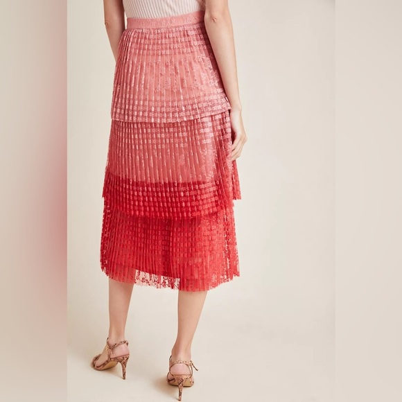 (K2) Anthropologie Brighton Tiered Lace Midi Skirt, Size 0 - Picture 14 of 15